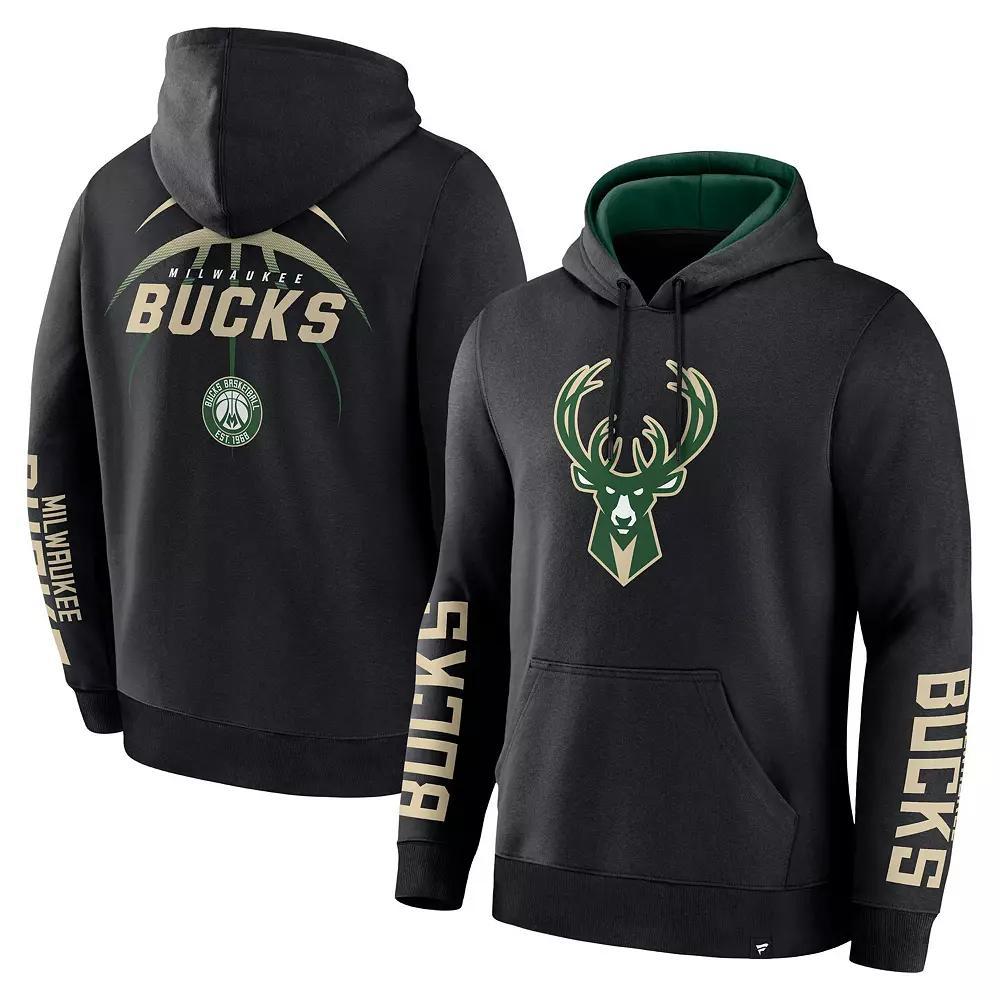 Men's Fanatics Black Milwaukee Bucks Legacy Guard Pullover Hoodie,  Product Image