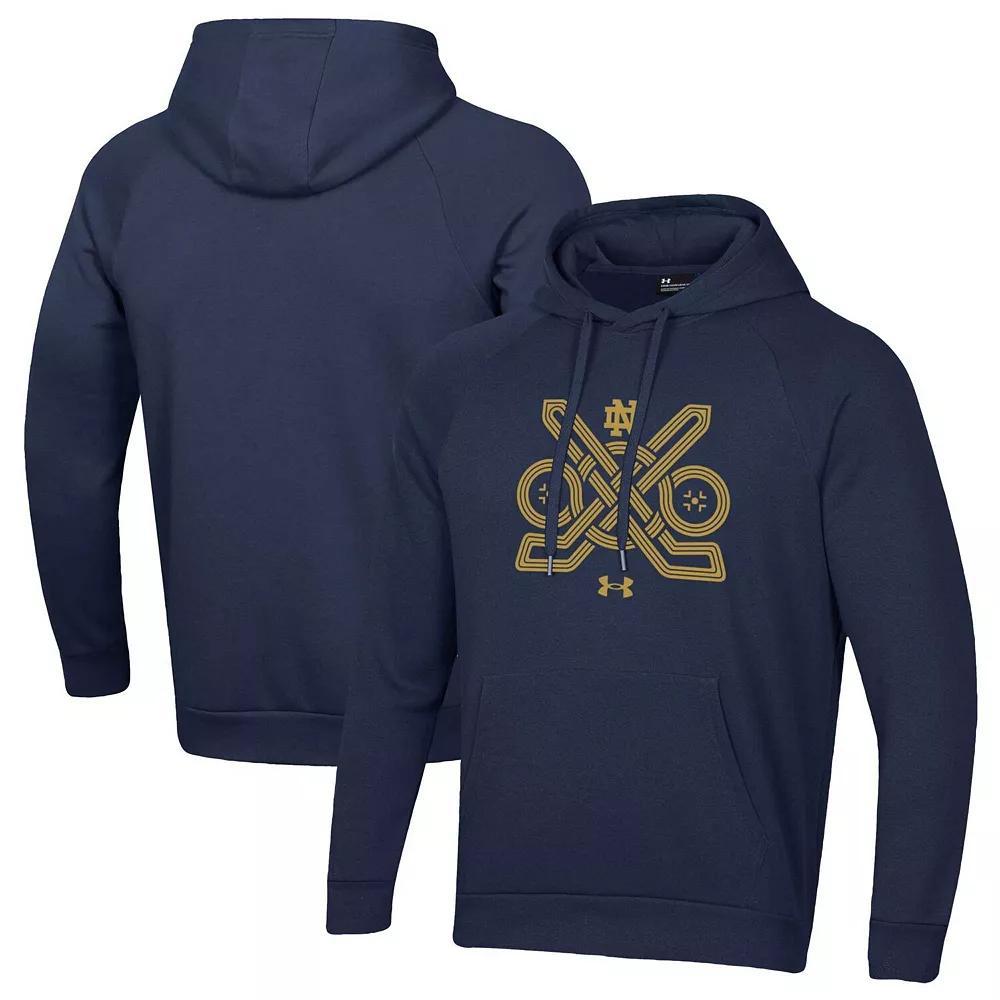 Men's Under Armour Navy Notre Dame Fighting Irish Ireland Hockey All Day Pullover Hoodie, Size: Small, Blue Product Image