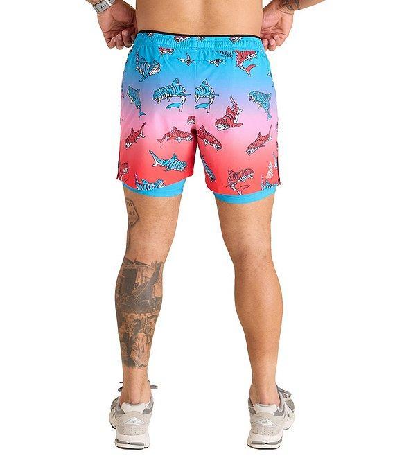 Chubbies Shred White And Blue Technical Performance 5.5#double; Shorts Product Image