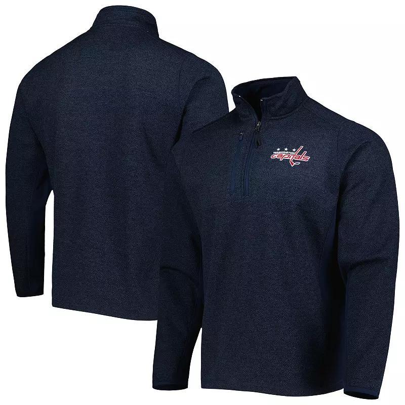 Mens Antigua Heathered Washington Capitals Course Quarter-Zip Jacket Blue Product Image