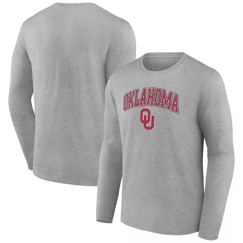 Mens Fanatics Branded Heather Gray Oklahoma Sooners Campus Long Sleeve T-Shirt Product Image