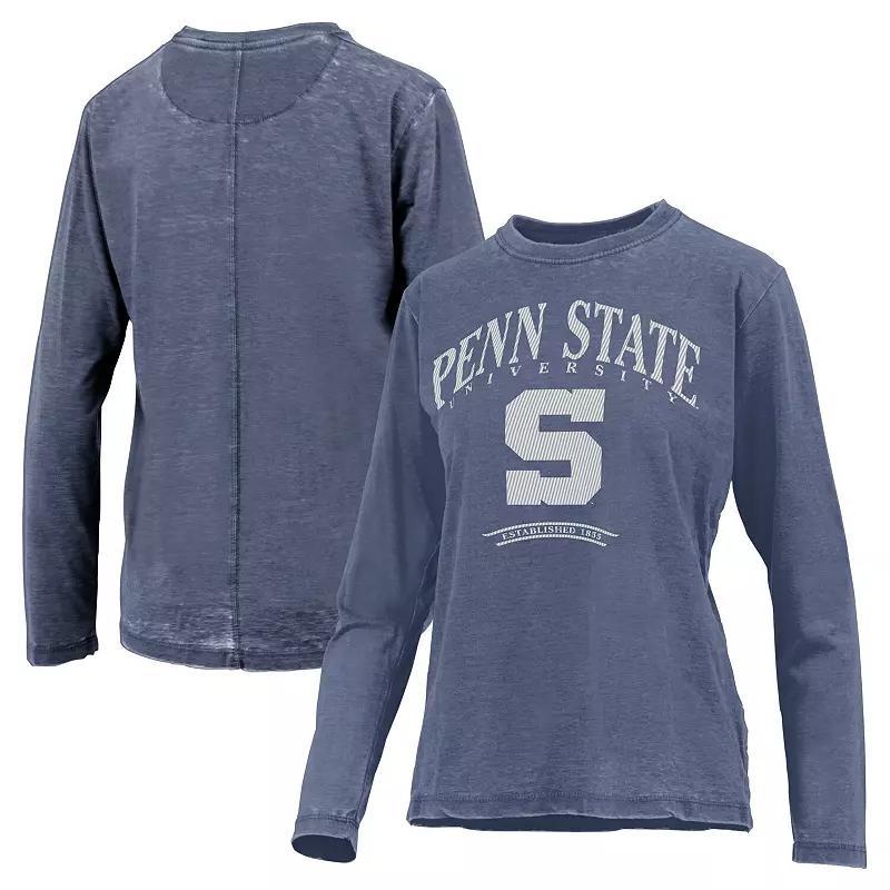 Women's Pressbox Navy Penn State Nittany Lions Chandler Olive Leaf Arch Long Sleeve T-Shirt,  Product Image