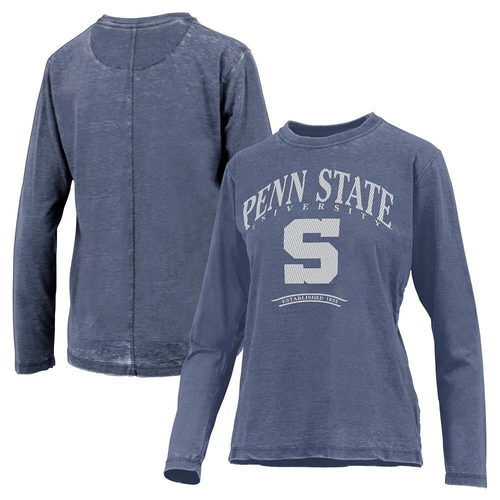 Women's Pressbox Navy Penn State Nittany Lions Chandler Olive Leaf Arch Long Sleeve T-Shirt,  Product Image
