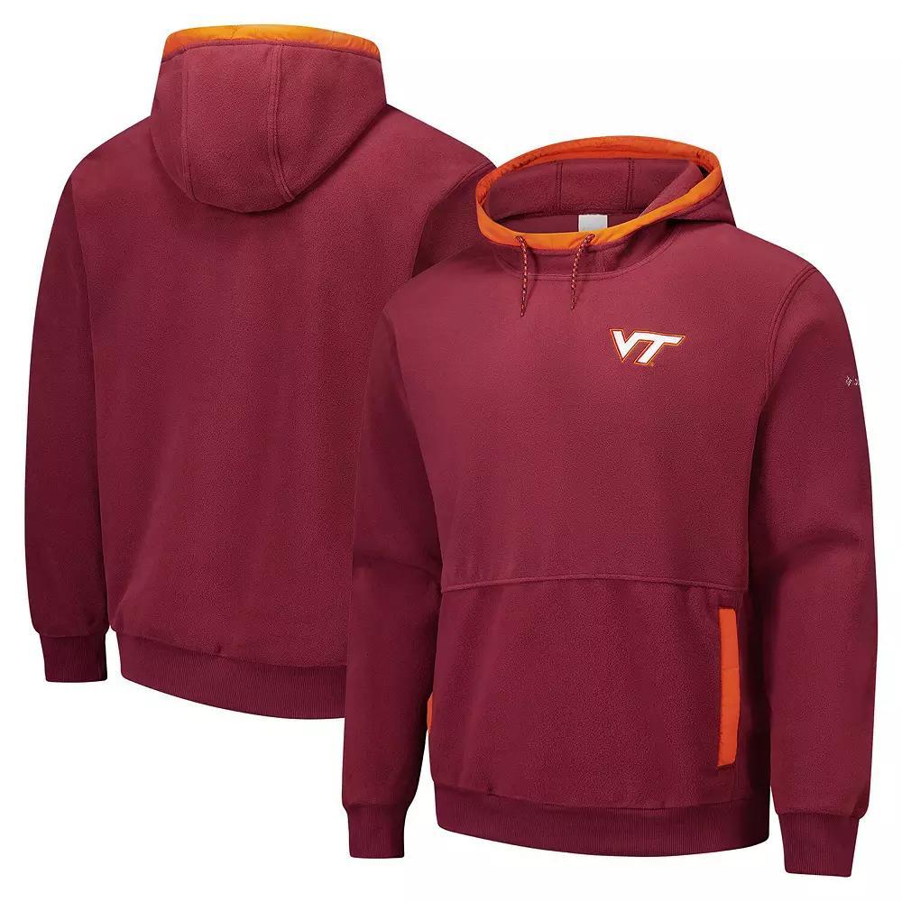 Men's Columbia Maroon Virginia Tech Hokies Flanker Fleece Pullover Hoodie,  Product Image
