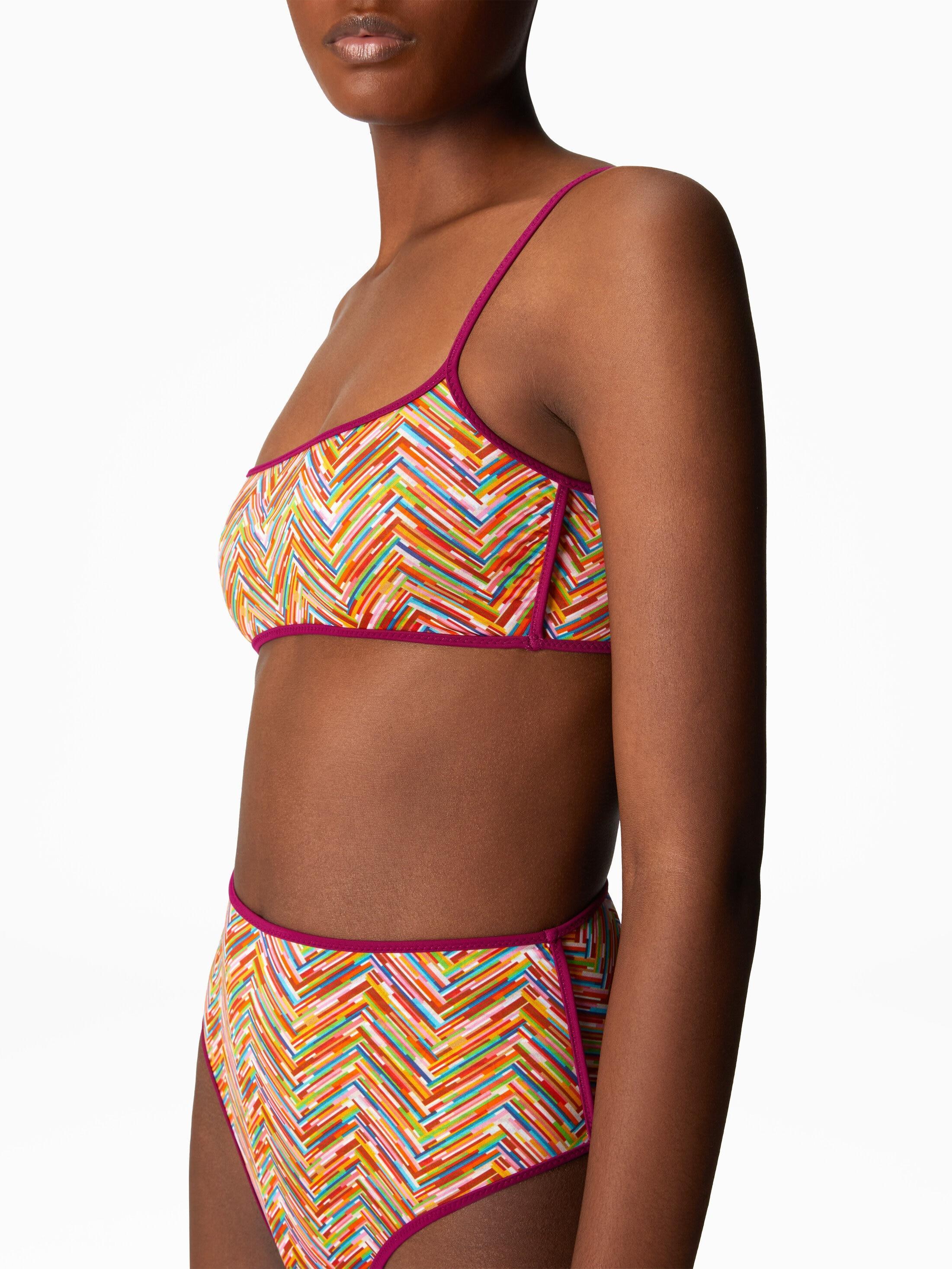 Reversible bikini with print and high bottom Product Image