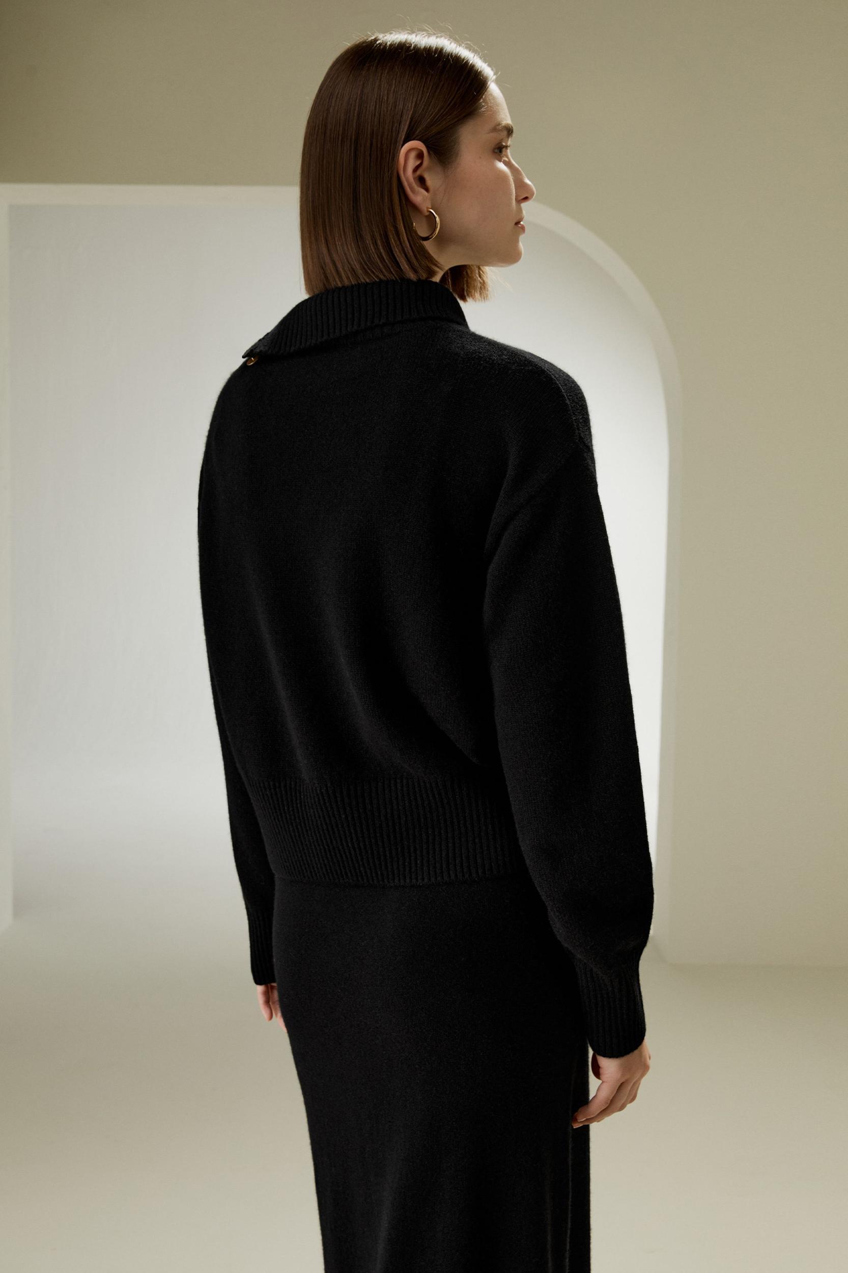 Cashmere Sweater With Row of Side Buttons Product Image