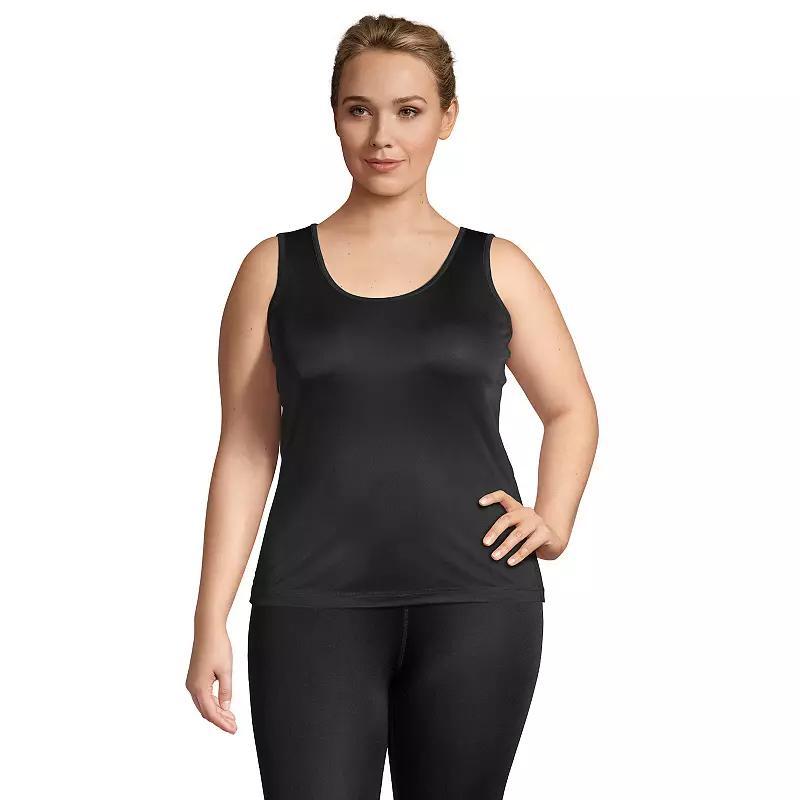 Plus Size Lands' End Silk Interlock Thermal Base Layer Tank, Women's, Size: 2XL, Ivory Product Image