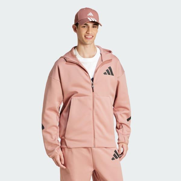 adidas Z.N.E. Full-Zip Hooded Track Jacket Warm Clay XL Mens Product Image