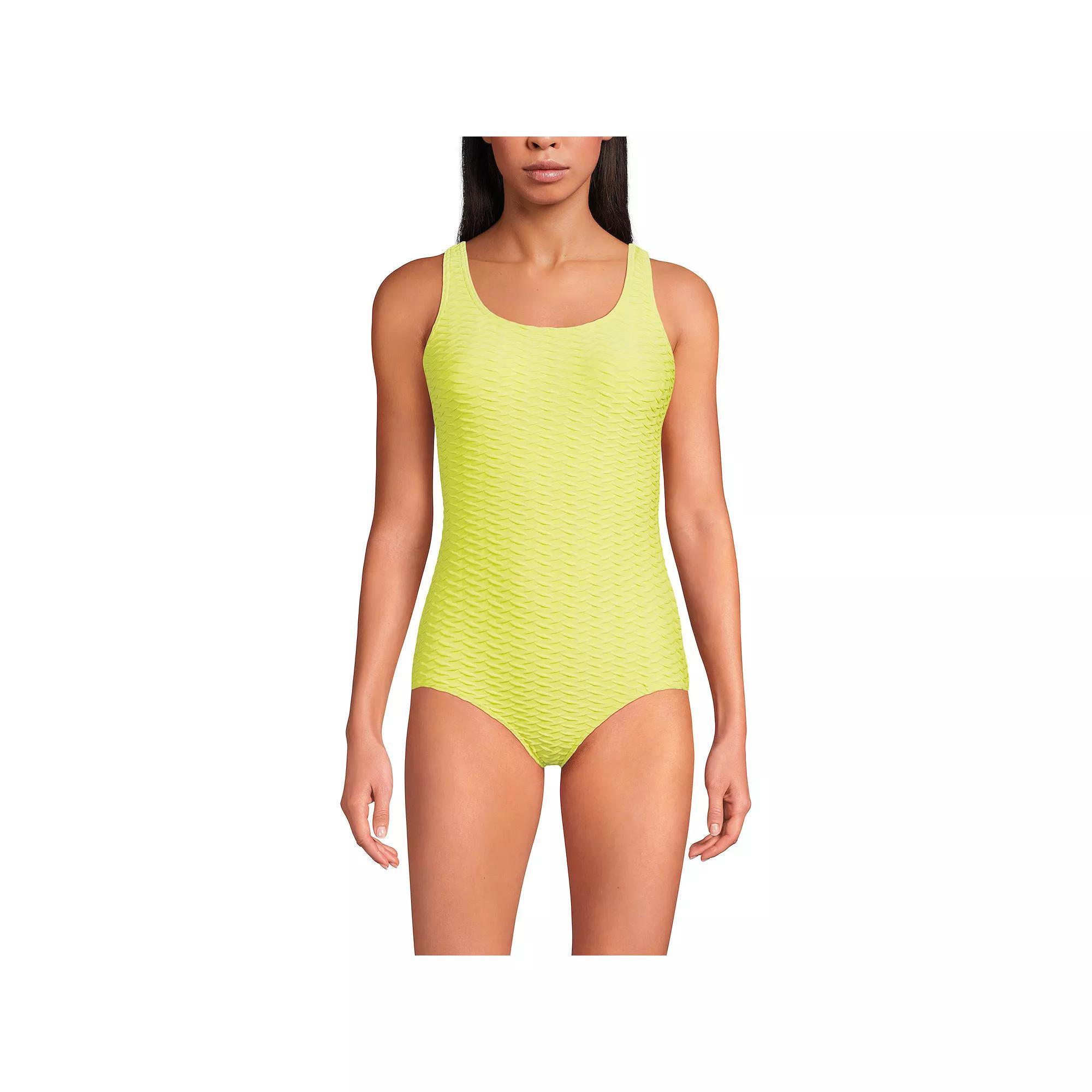 Women's Lands' End Scoop Neck Tugless One-Piece Swimsuit,  Product Image