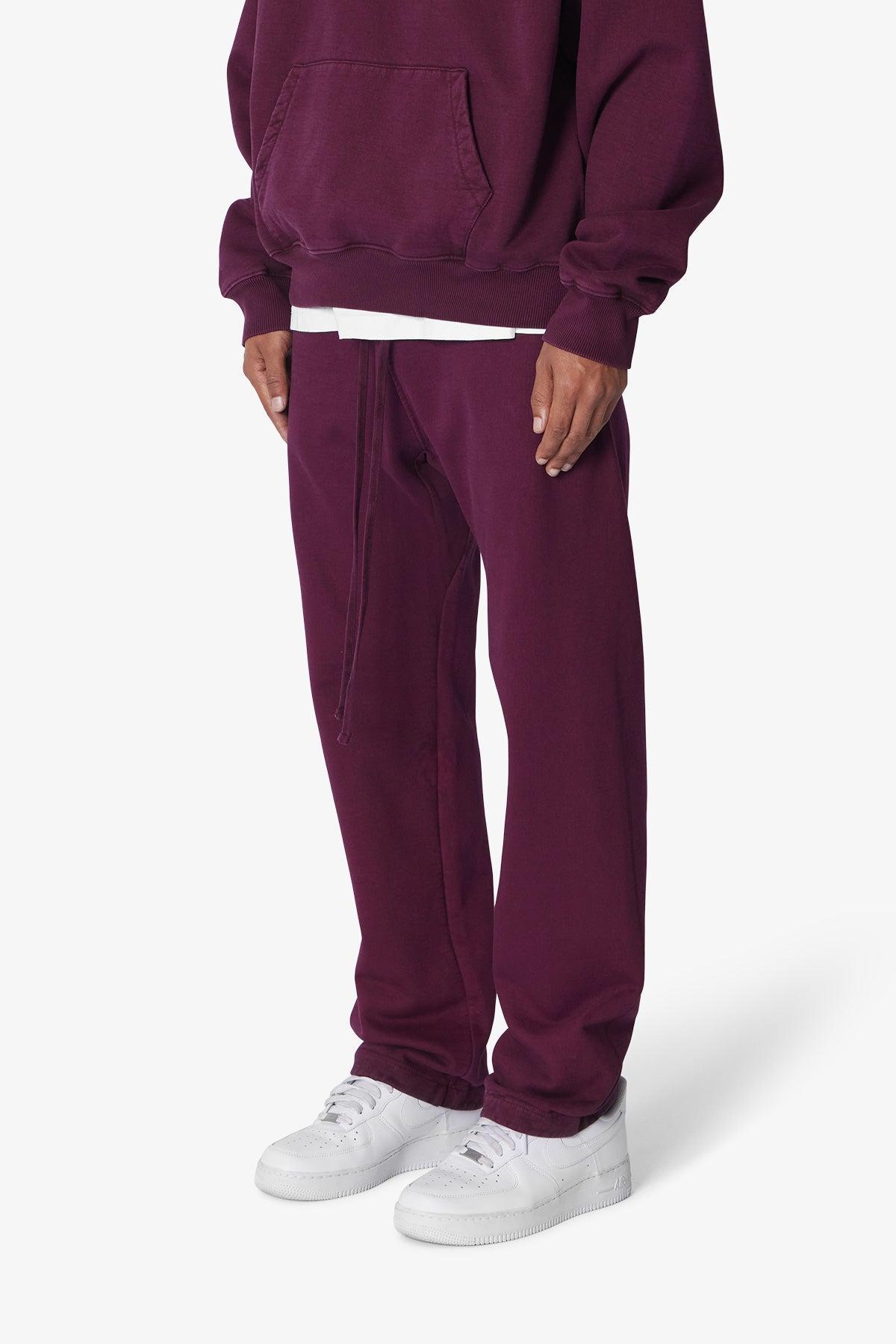 Heavy Relaxed Every Day Sweatpants - Burgundy Product Image