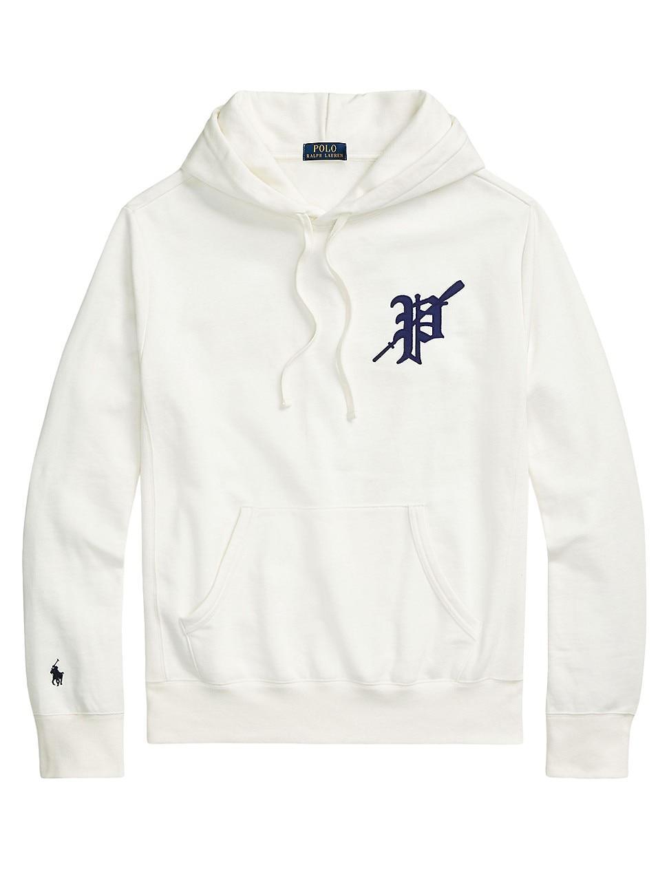 Mens Logo-Embroidered Fleece Hoodie Product Image