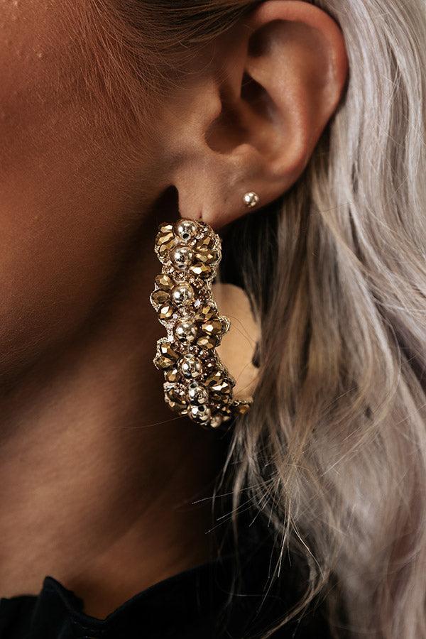 Warm Glow Beaded Hoop Earrings Product Image