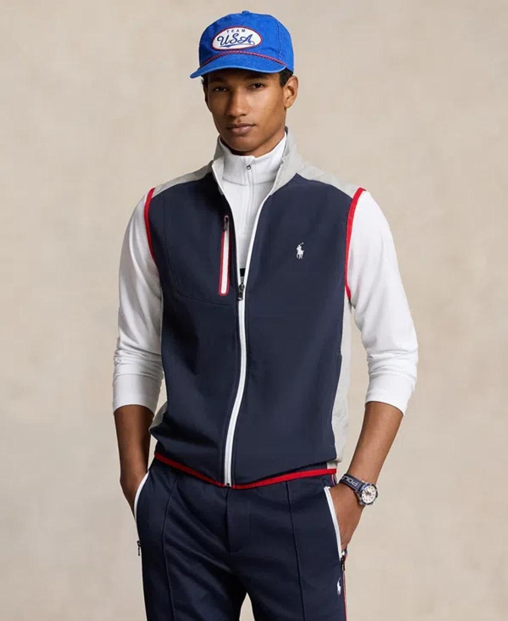 POLO RALPH LAUREN Men's Team Usa Full-zip Vest In Navy Product Image