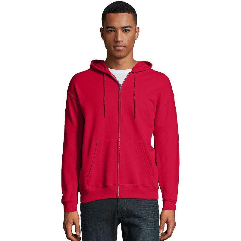 Men's Hanes® EcoSmart Fleece Full-Zip Hooded Jacket, Size: Large, Deep Forest1 Product Image