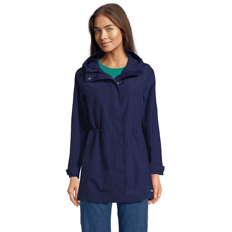 Women's Lands' End Classic Squall Hooded Raincoat, Size: Small, Deep  Blue Product Image