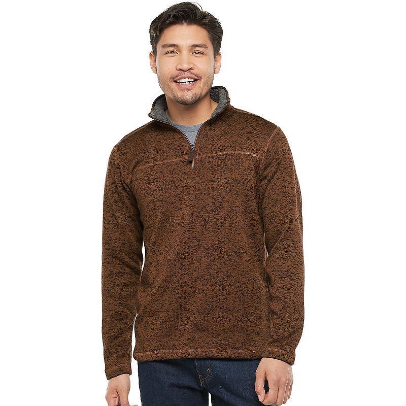 Men's Victory Outfitters Sherpa-Fleece Quarter-Zip Pullover, Size: Large, Grey Product Image