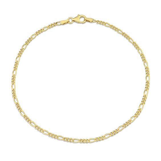 Men's 2.2mm Figaro Chain Bracelet in Sterling Silver with Gold-Tone Flash Plate - 9" Product Image