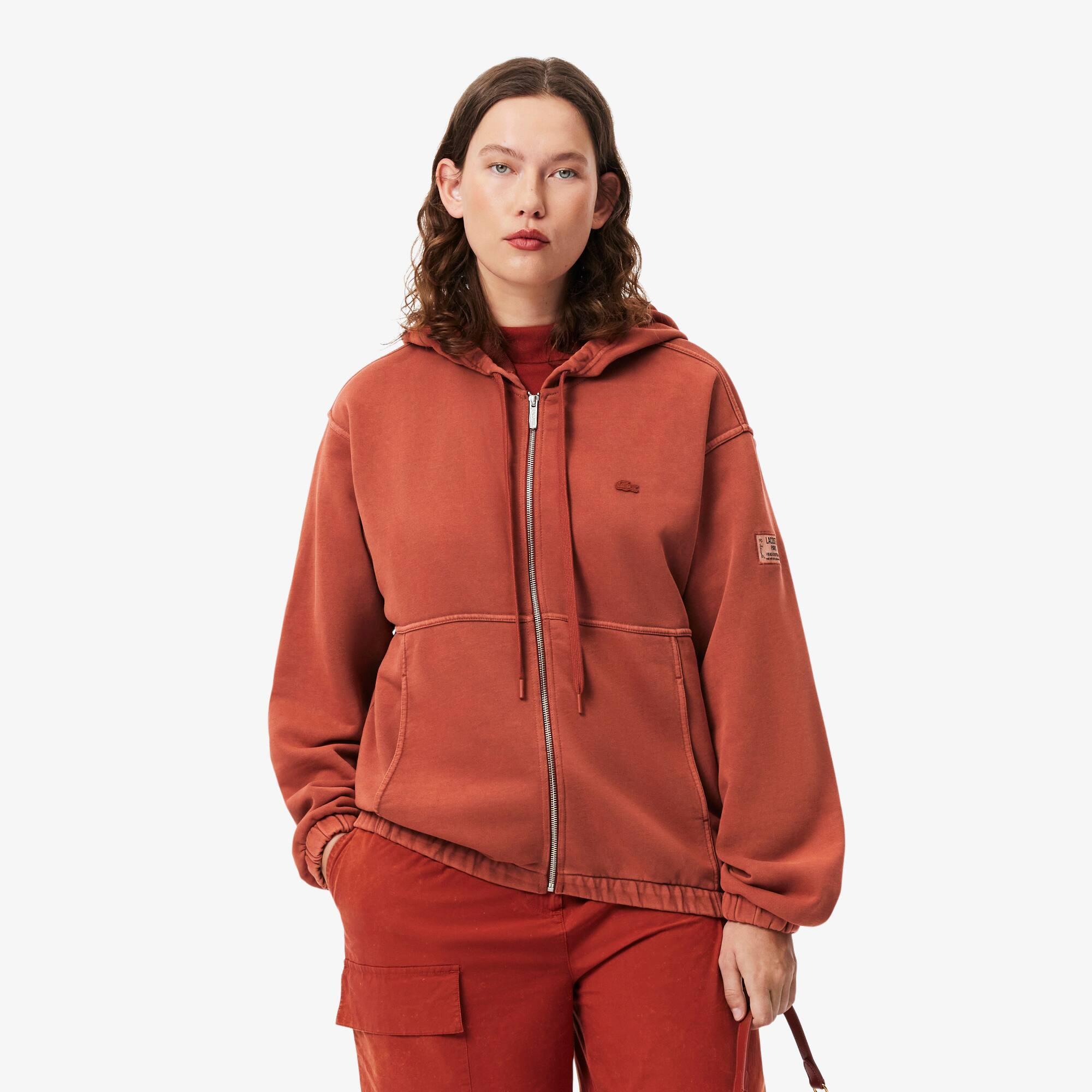 Oversized Wash Effect Zipped Sweatshirt Product Image