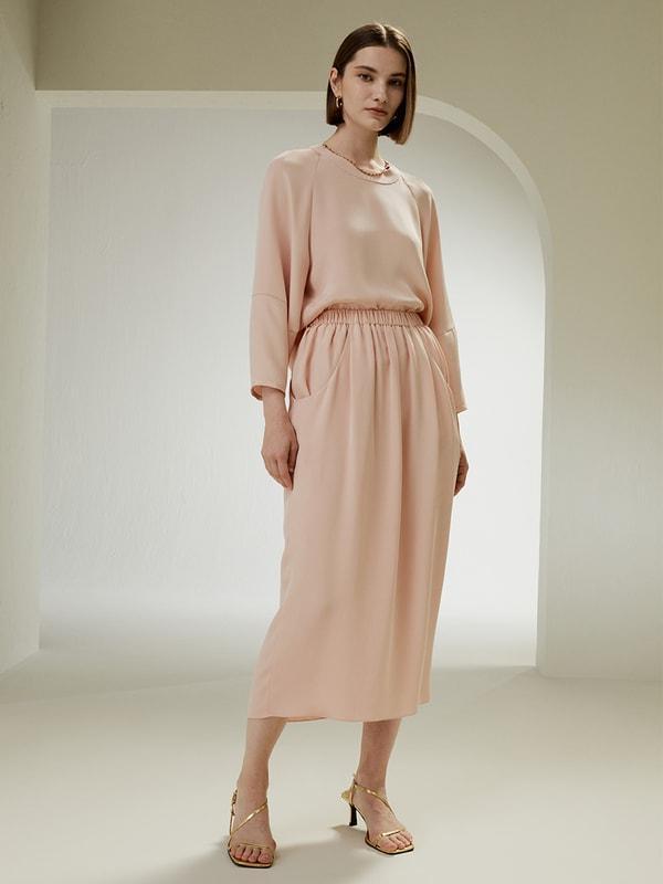 Blossom Skirt with Elastic Waistband and Side Pockets Product Image