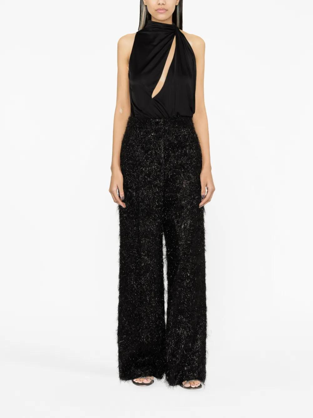 FABIANA FILIPPI Fuzzy Wide-leg Trousers In Black Product Image