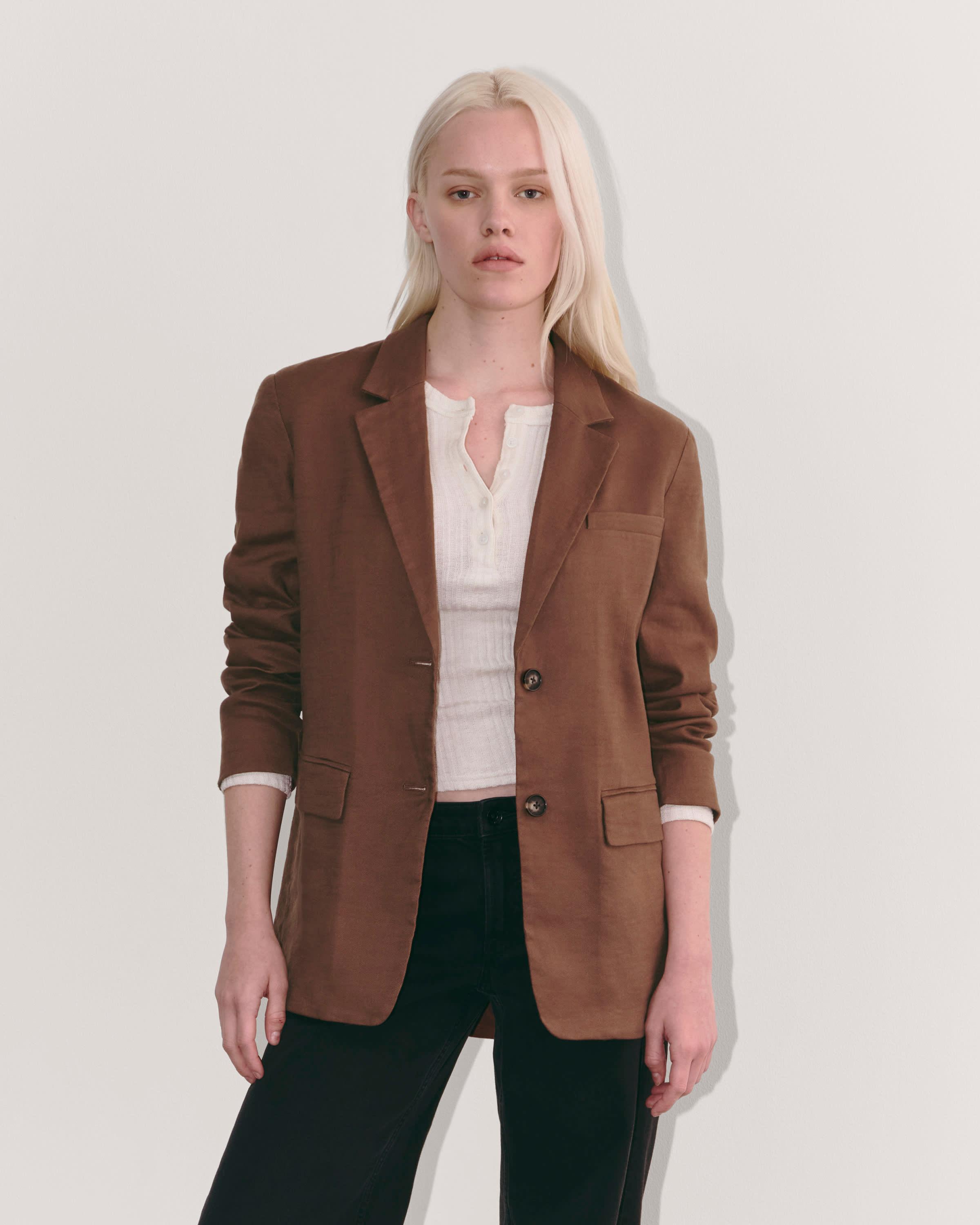 The Oversized Blazer in Stretch Linen Product Image