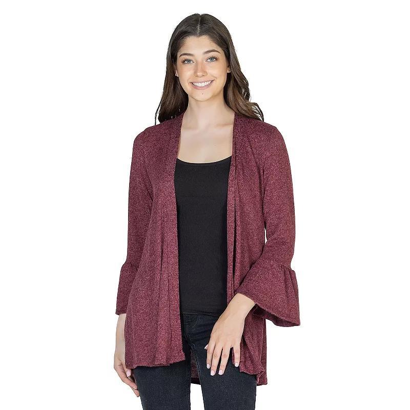 Women's 24Seven Comfort Apparel 3/4-Sleeve Open Cardigan,  Product Image