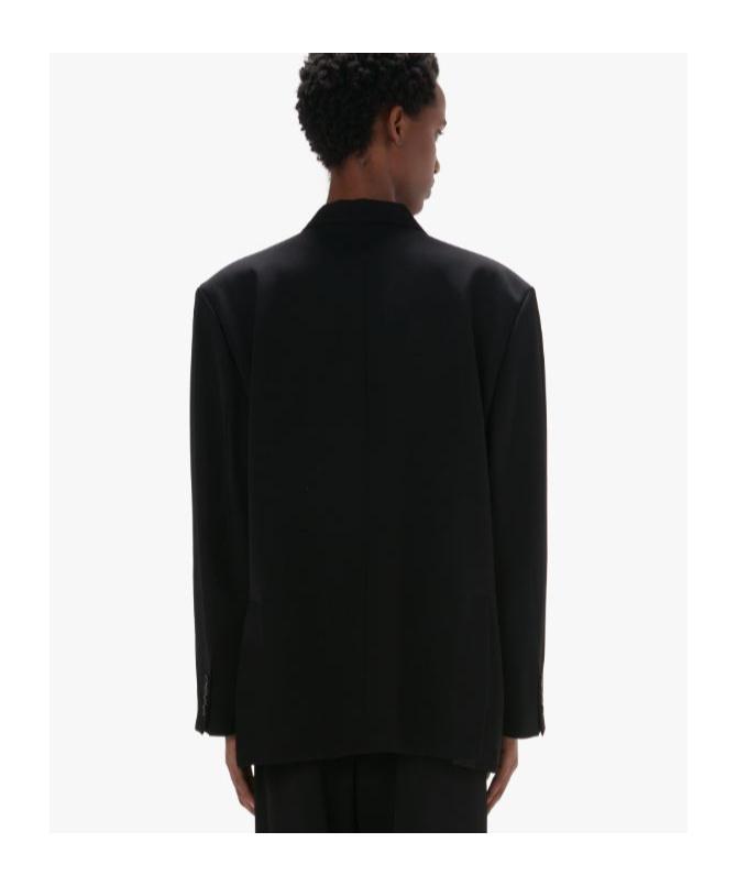 JW ANDERSON Double-breasted Contrasting-collar Blazer In Black Product Image