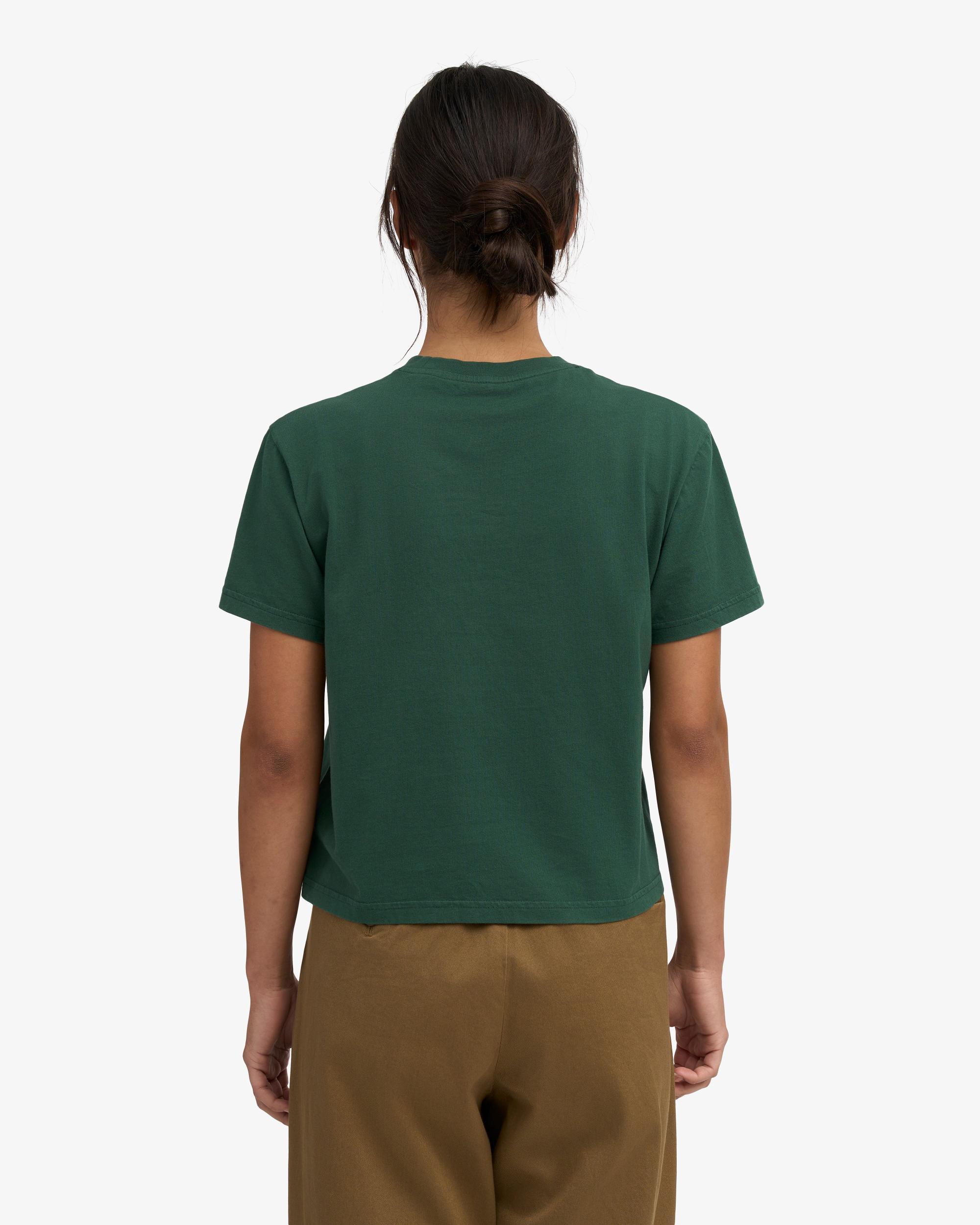 Organic Boxy Crop Tee - Petrol Blue Product Image