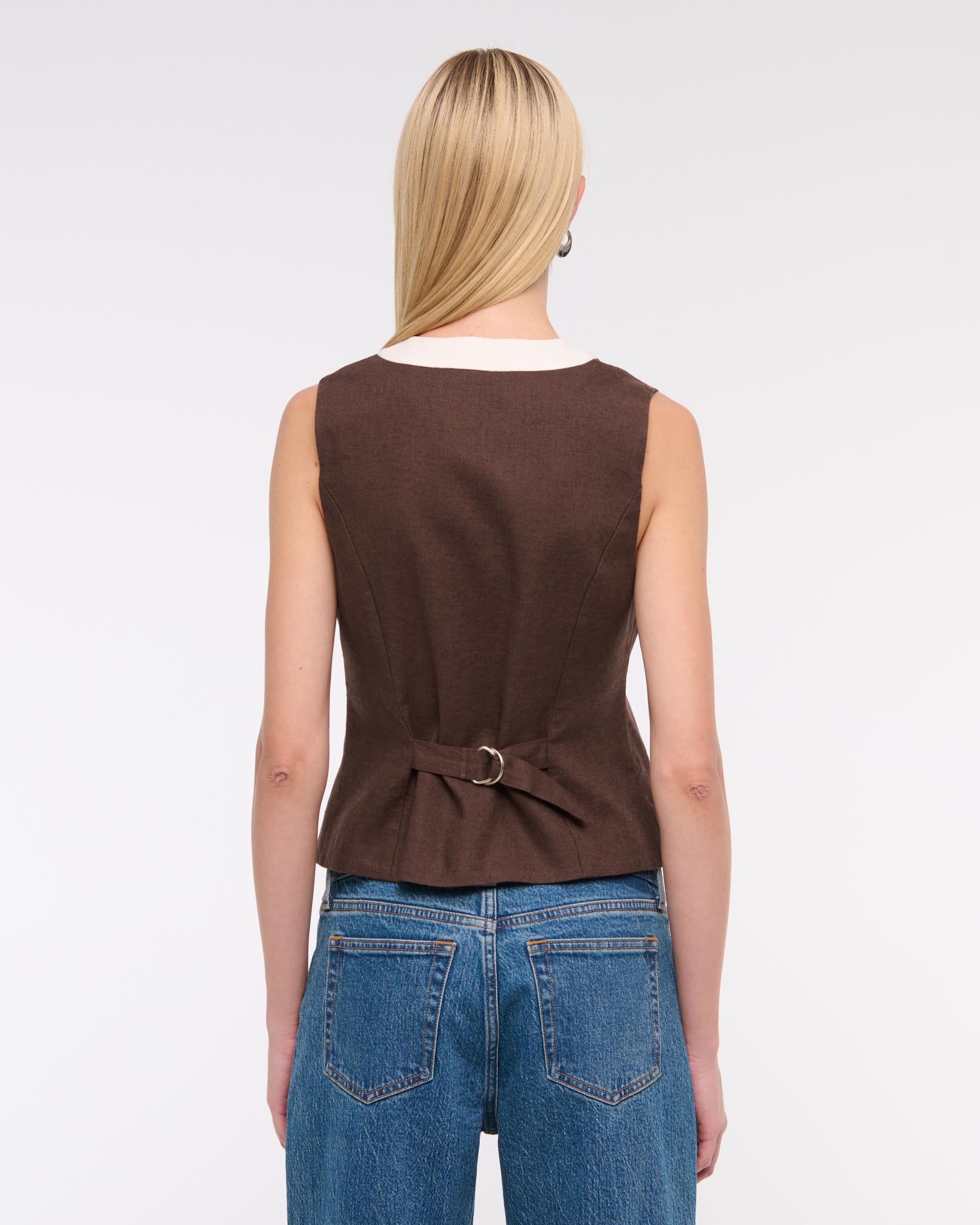Linen-Blend Vest Product Image