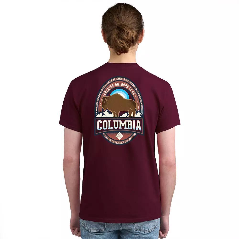 Men's Columbia Adventure Print Short Sleeve Graphic Tee, Size: XXL, Red Bison Product Image