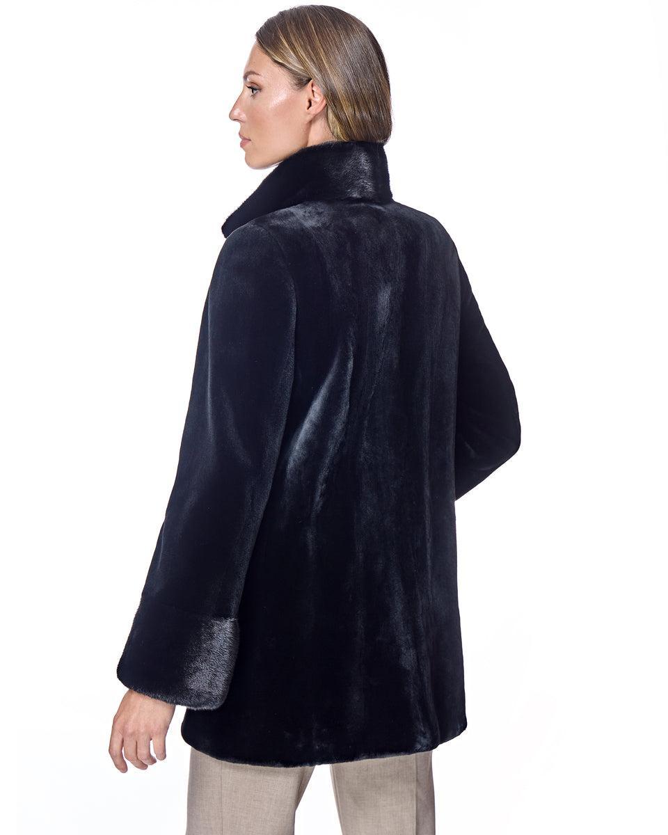 Maximilian Sheared Mink Jacket Reversible to Taffeta Product Image