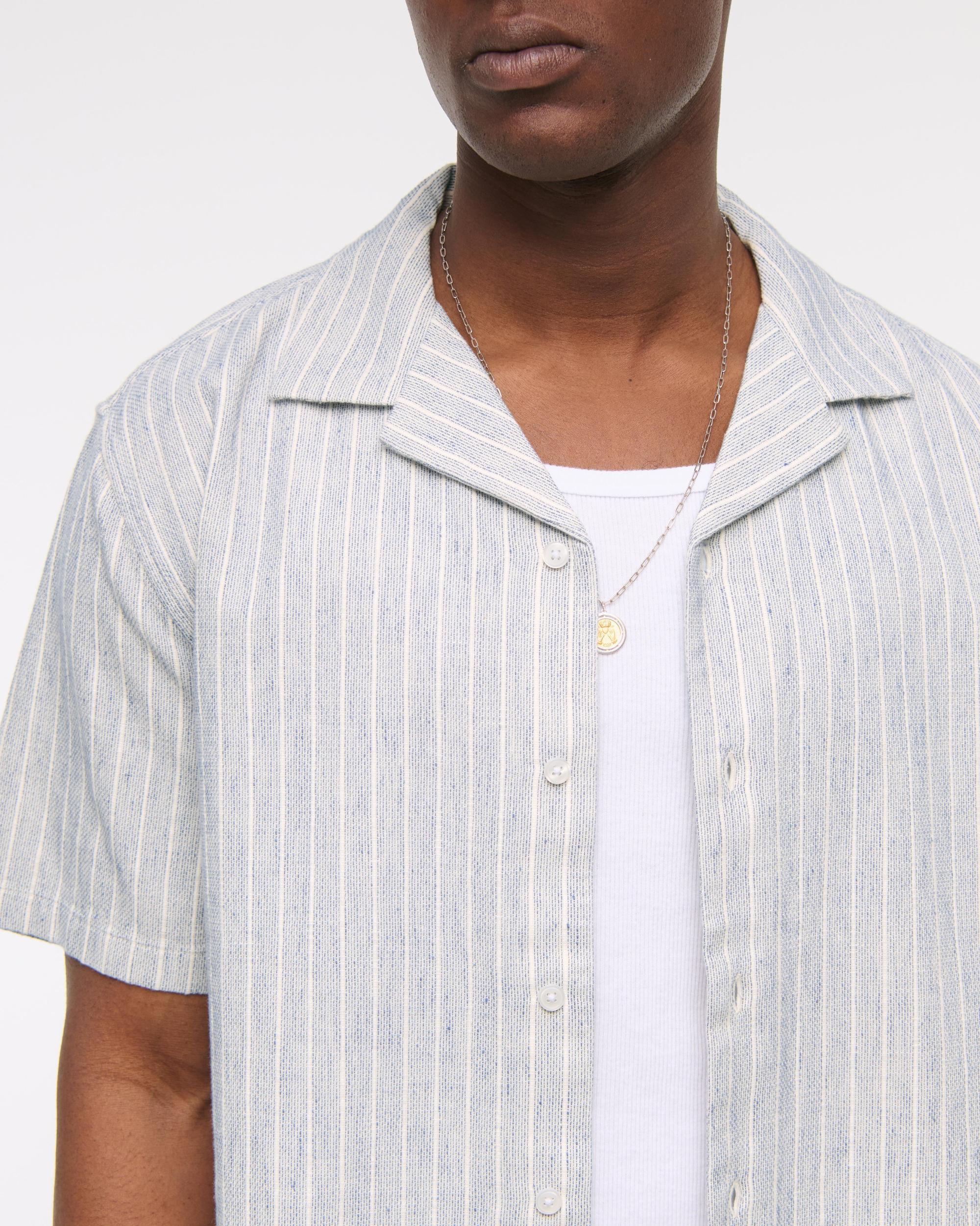 Camp Collar Summer Linen-Blend Shirt Product Image