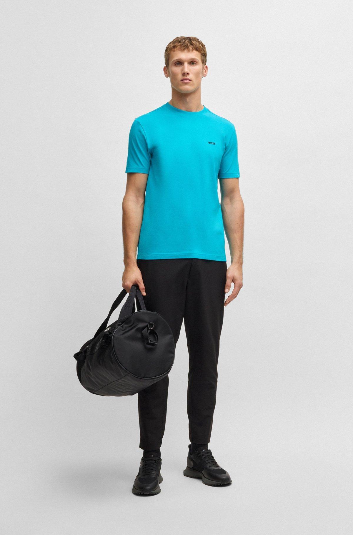 BOSS - Stretch-cotton regular-fit T-shirt with contrast logo - Light Red Product Image