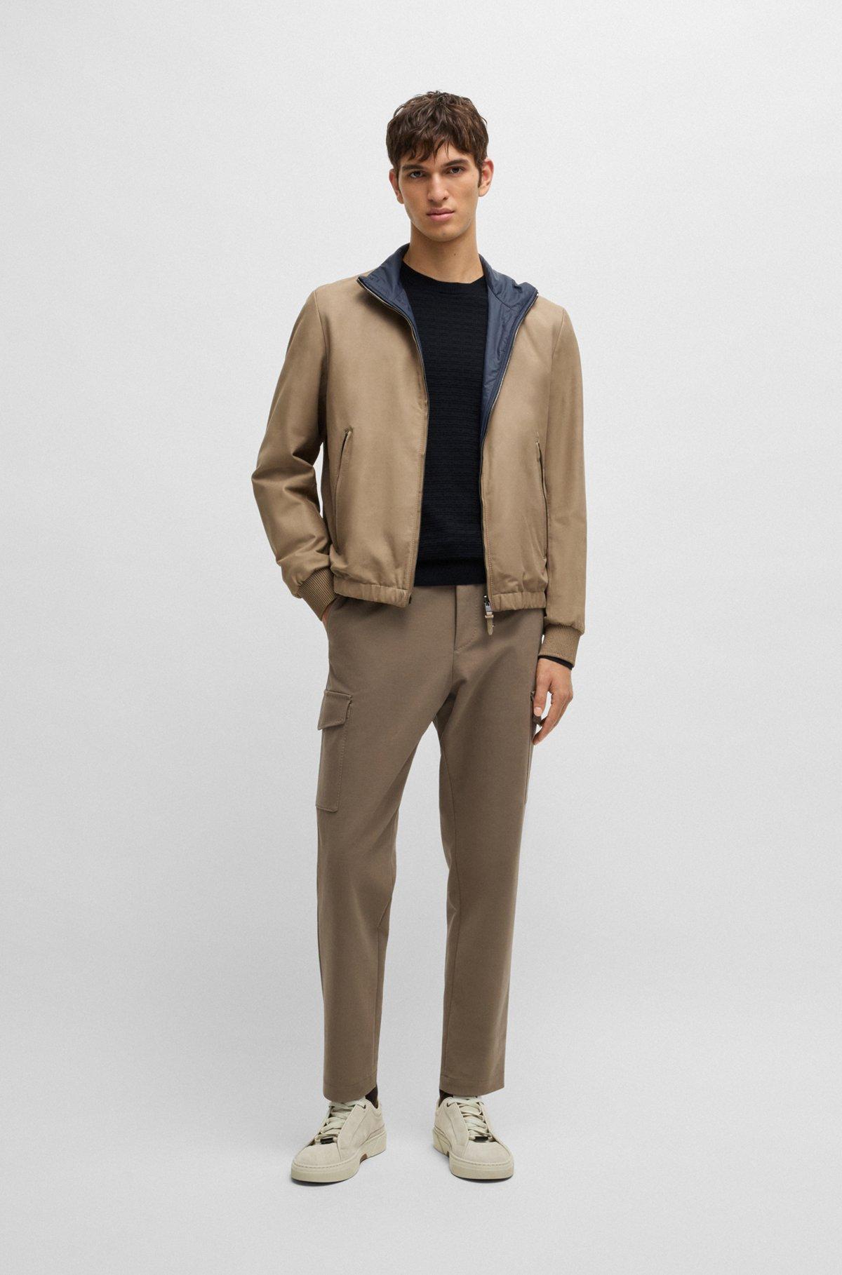 Silk sweater with knitted structure in regular fit Product Image