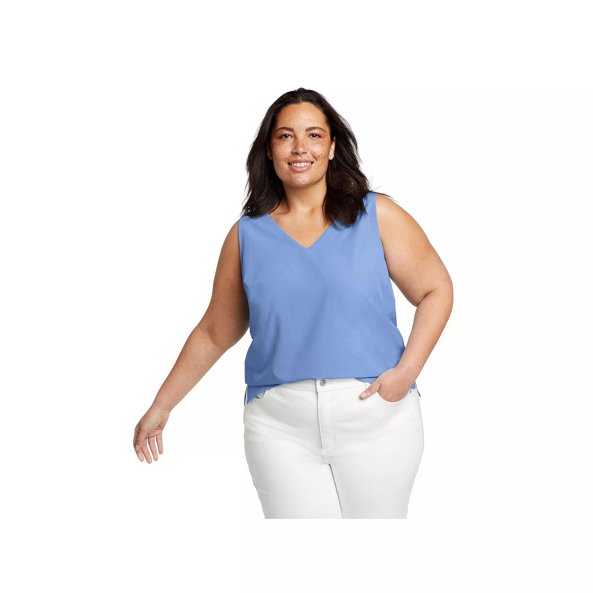 Plus Size Eddie Bauer Departure V-Neck Tank Top, Women's, Size: 1XL, Snow Product Image