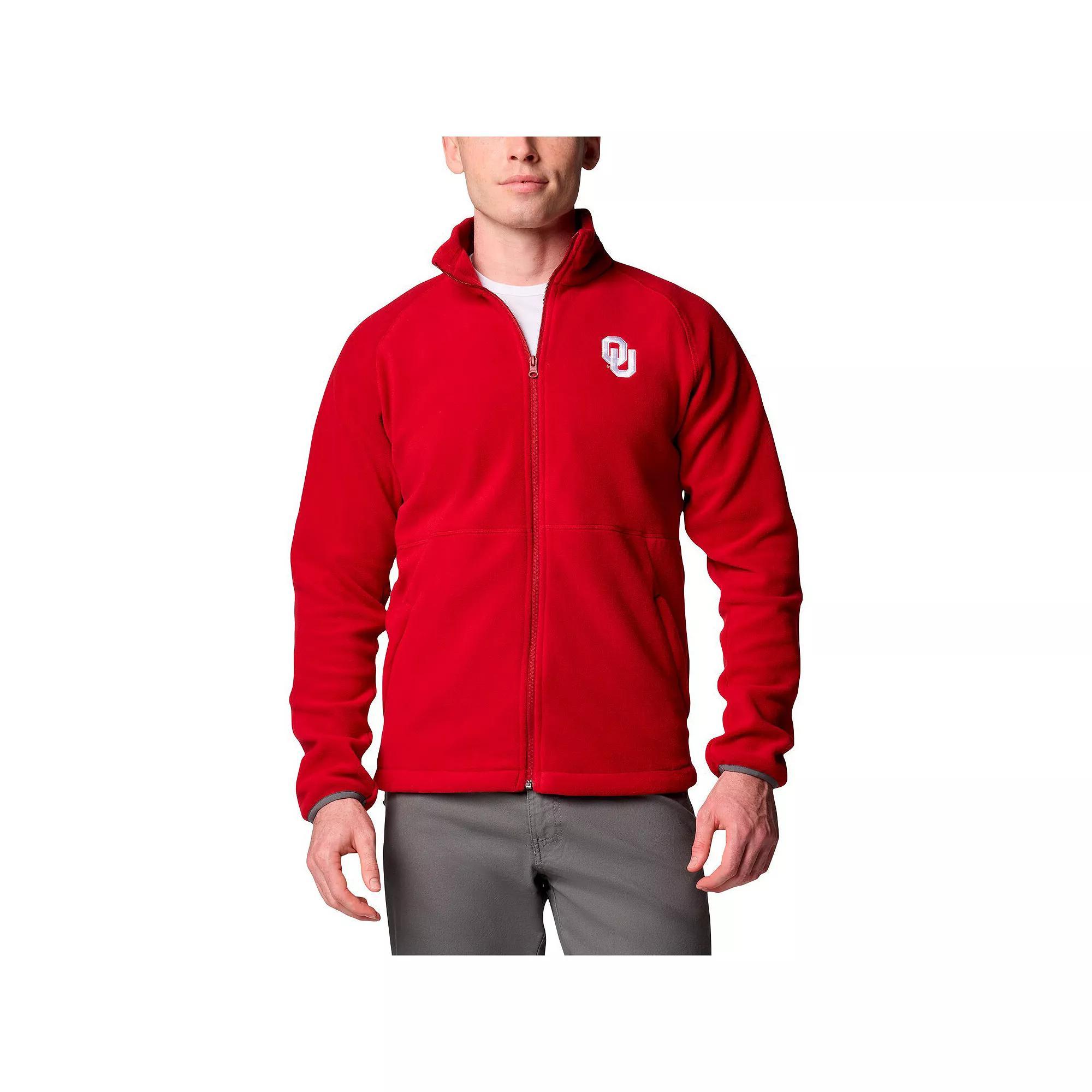 Men's Columbia Crimson Oklahoma Sooners Big & Tall Flanker IV Fleece Raglan Full-Zip Jacket,  Product Image