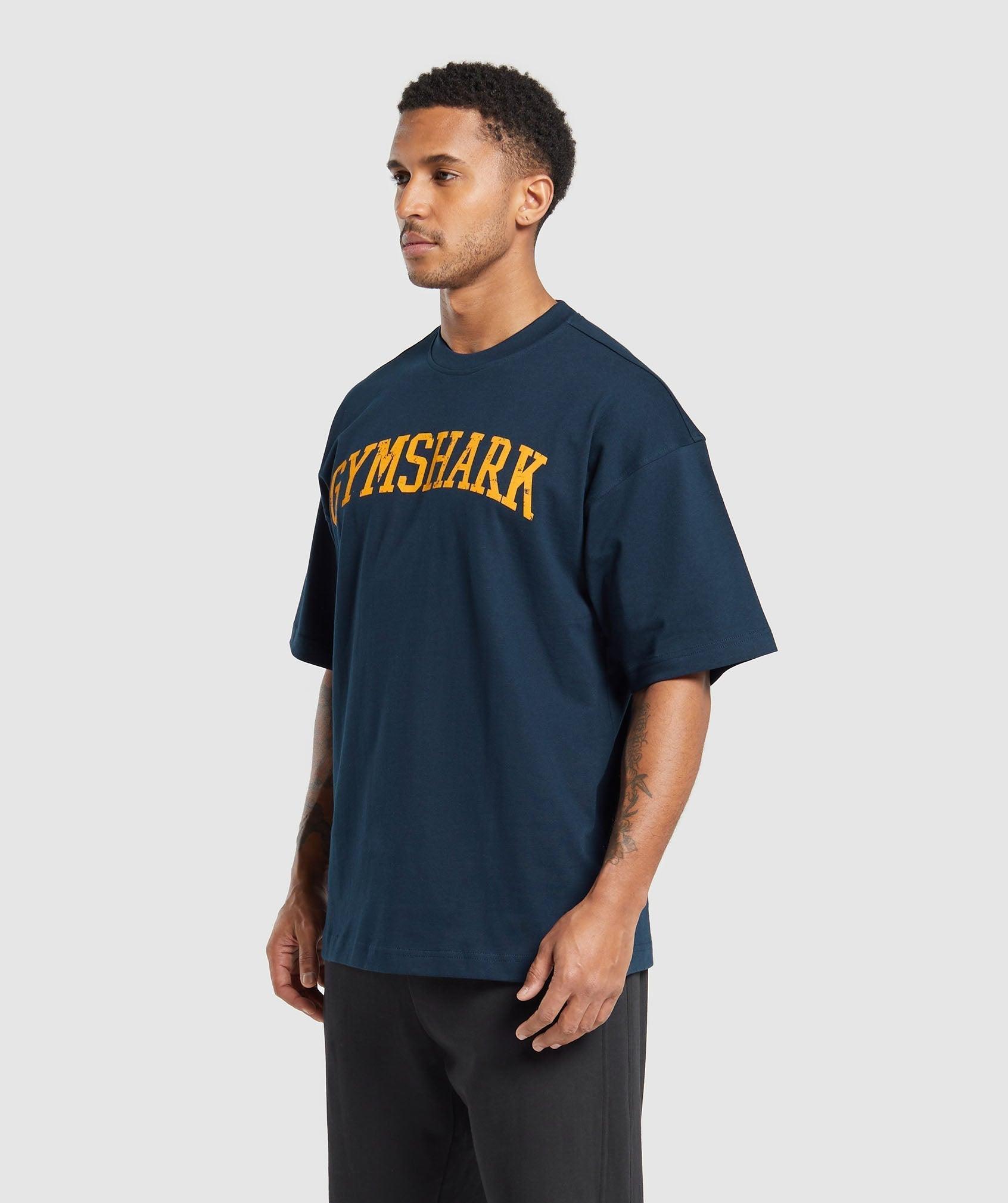 Gymshark Collegiate T-Shirt - Navy Male Product Image