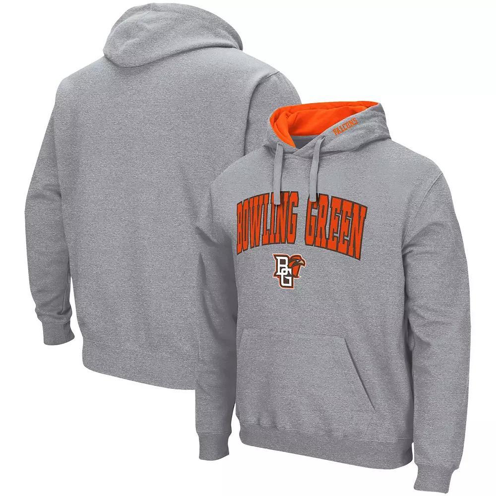 Men's Colosseum Heathered Gray Bowling Green St. Falcons Arch and Logo Pullover Hoodie, Size: XL, Bwg Grey Product Image