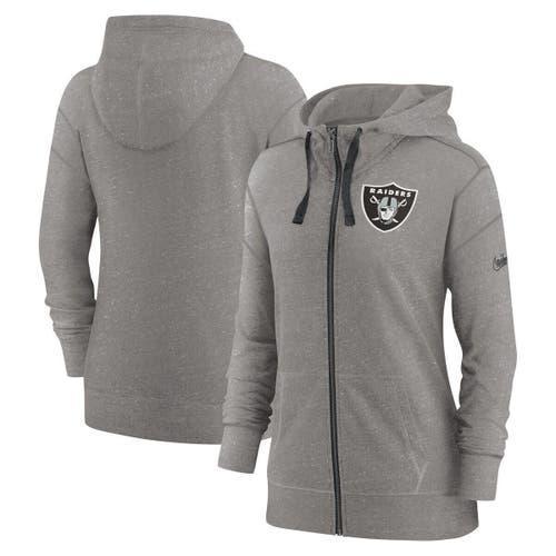 Womens Nike Heather Charcoal Las Vegas Raiders Gym Vintage Full-Zip Hoodie Product Image