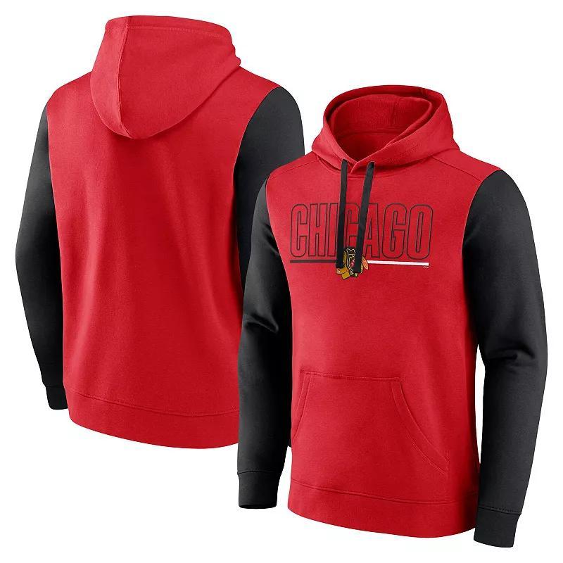 Men's Red Chicago Blackhawks Deliver Fleece Pullover Hoodie,  Product Image