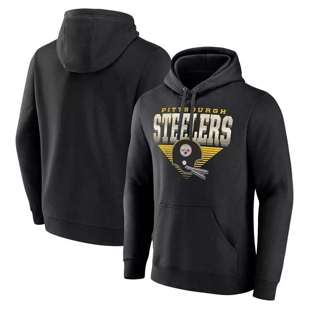 Men's Fanatics Black Pittsburgh Steelers Geometric Chrome Pullover Hoodie, Size: Large Product Image