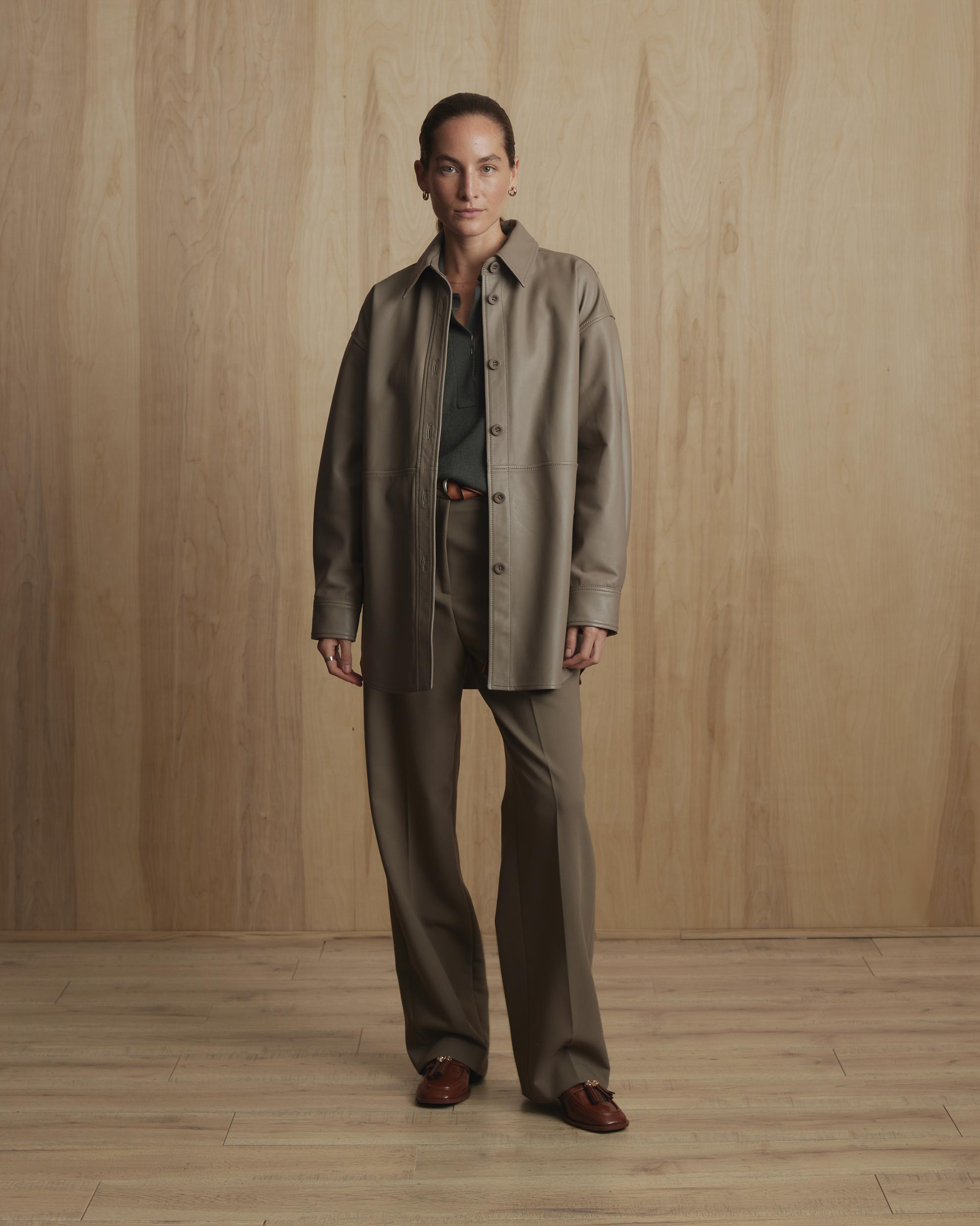 Quince | Women's Shirt Jacket Size XS, Leather Product Image