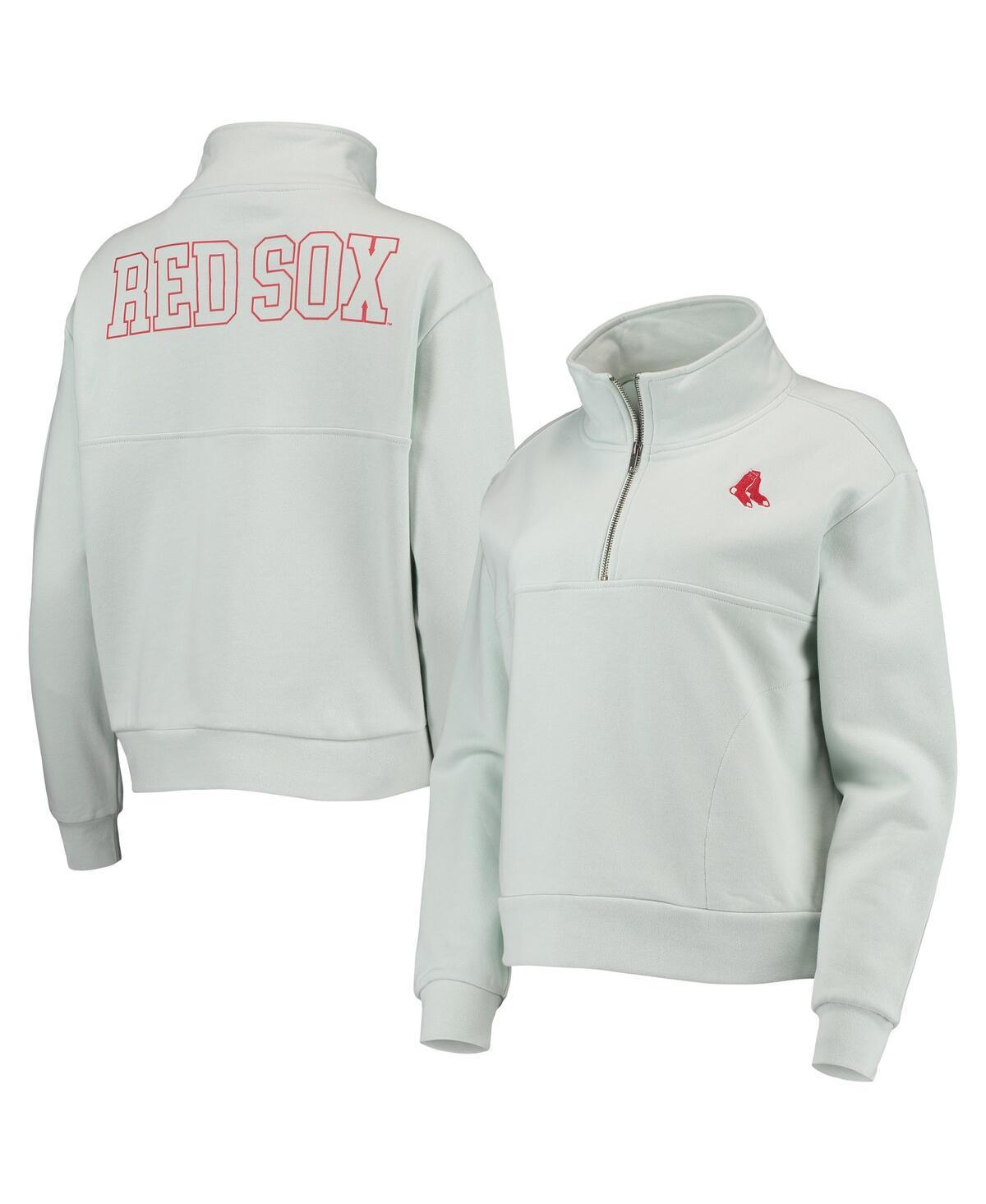 Womens The Wild Collective Blue Boston Red Sox Two-Hit Quarter-Zip Pullover Top Product Image