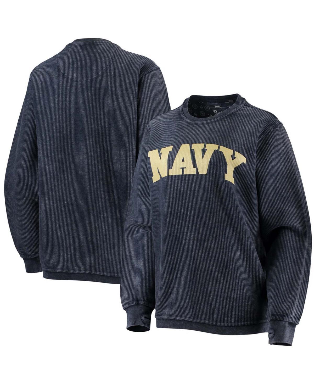 Womens Pressbox Midshipmen Comfy Cord Vintage Wash Basic Arch Pullover Sweatshirt Blue Product Image