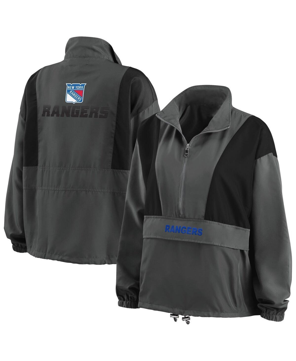 Women's WEAR by Erin Andrews Charcoal Atlanta Braves Packable Half-Zip Jacket, Size: XS Product Image