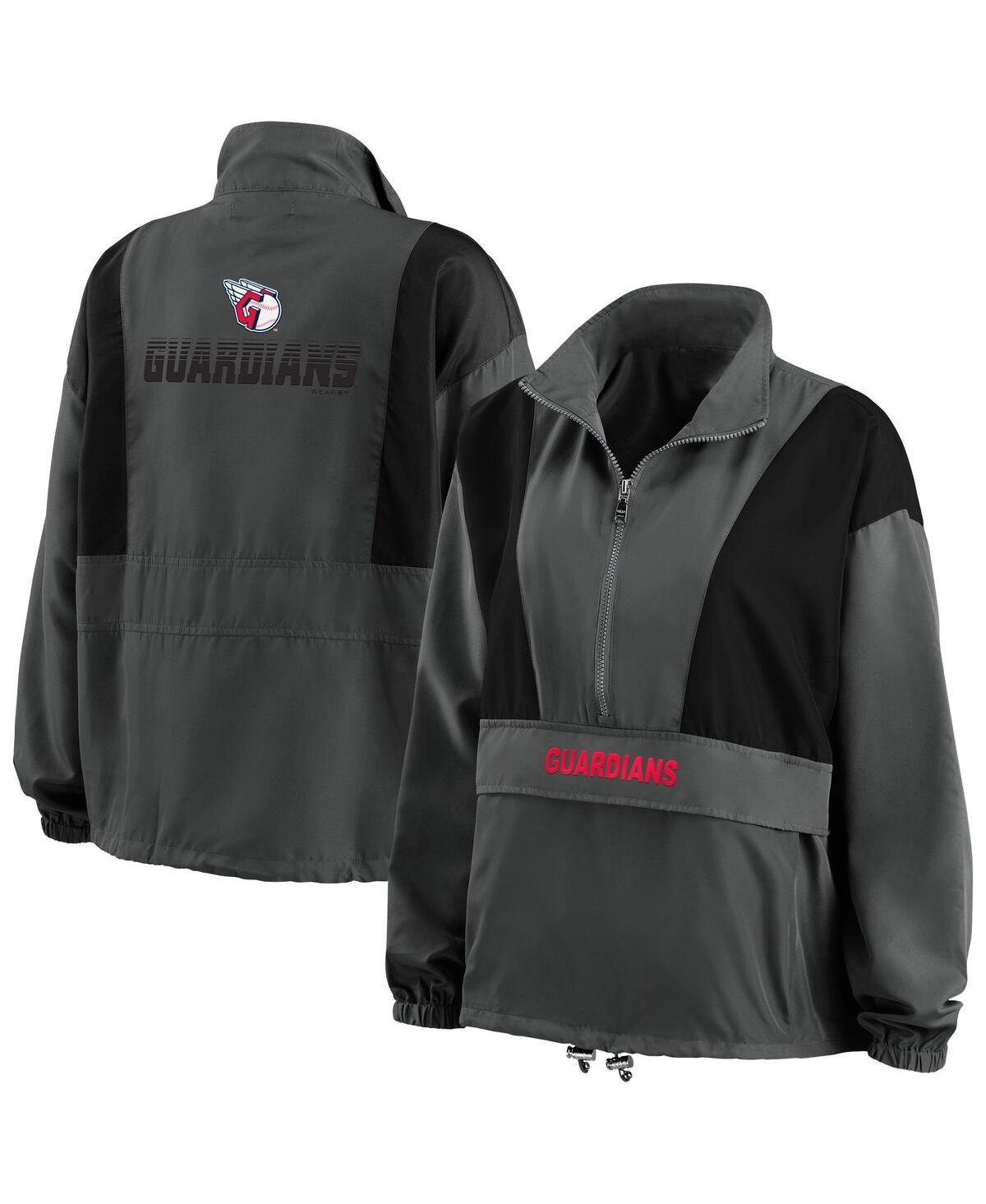 Womens WEAR by Erin Andrews Charcoal Cincinnati Reds Packable Half-Zip Jacket Product Image