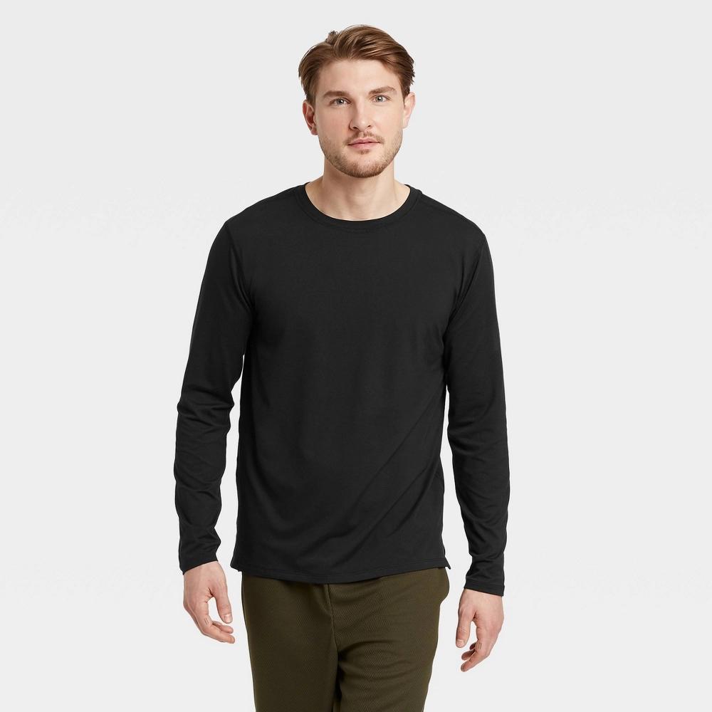 Mens Long Sleeve Performance T-Shirt - All In Motion Black L Product Image