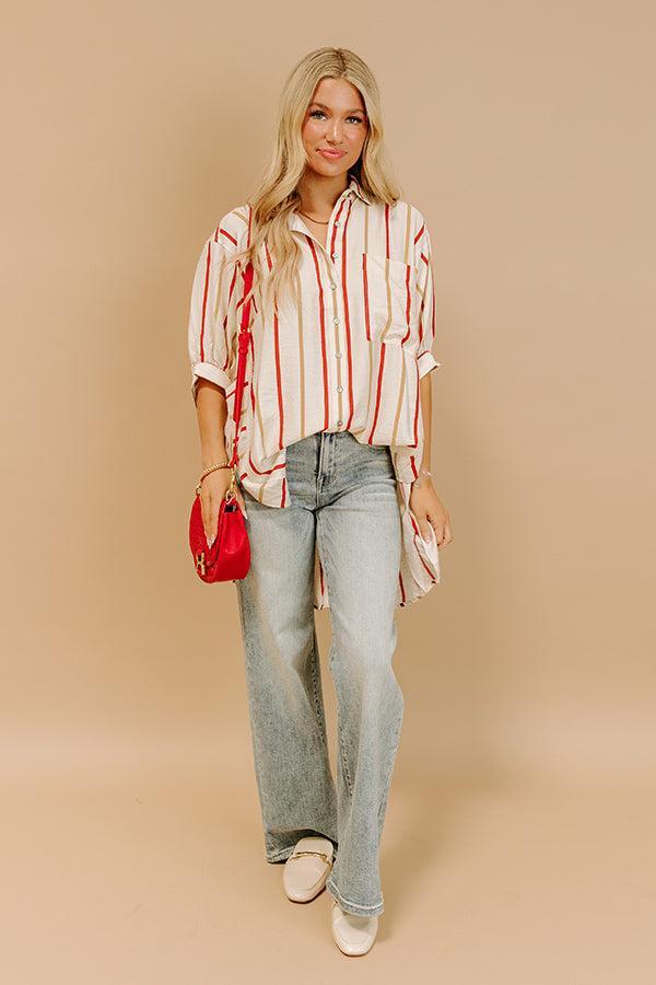 Cider Sippin' Oversized Stripe Button Up Product Image