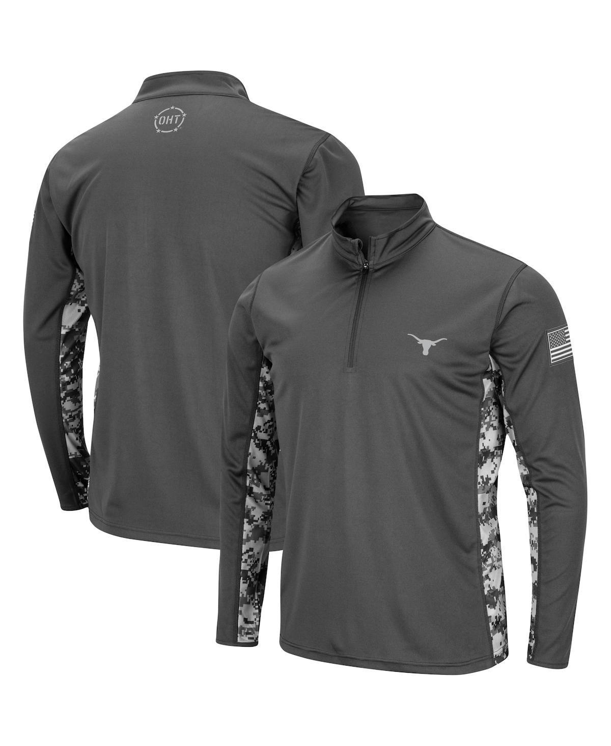 Mens Colosseum Charcoal Hawaii Warriors OHT Military Appreciation Digital Camo Quarter-Zip Jacket Product Image