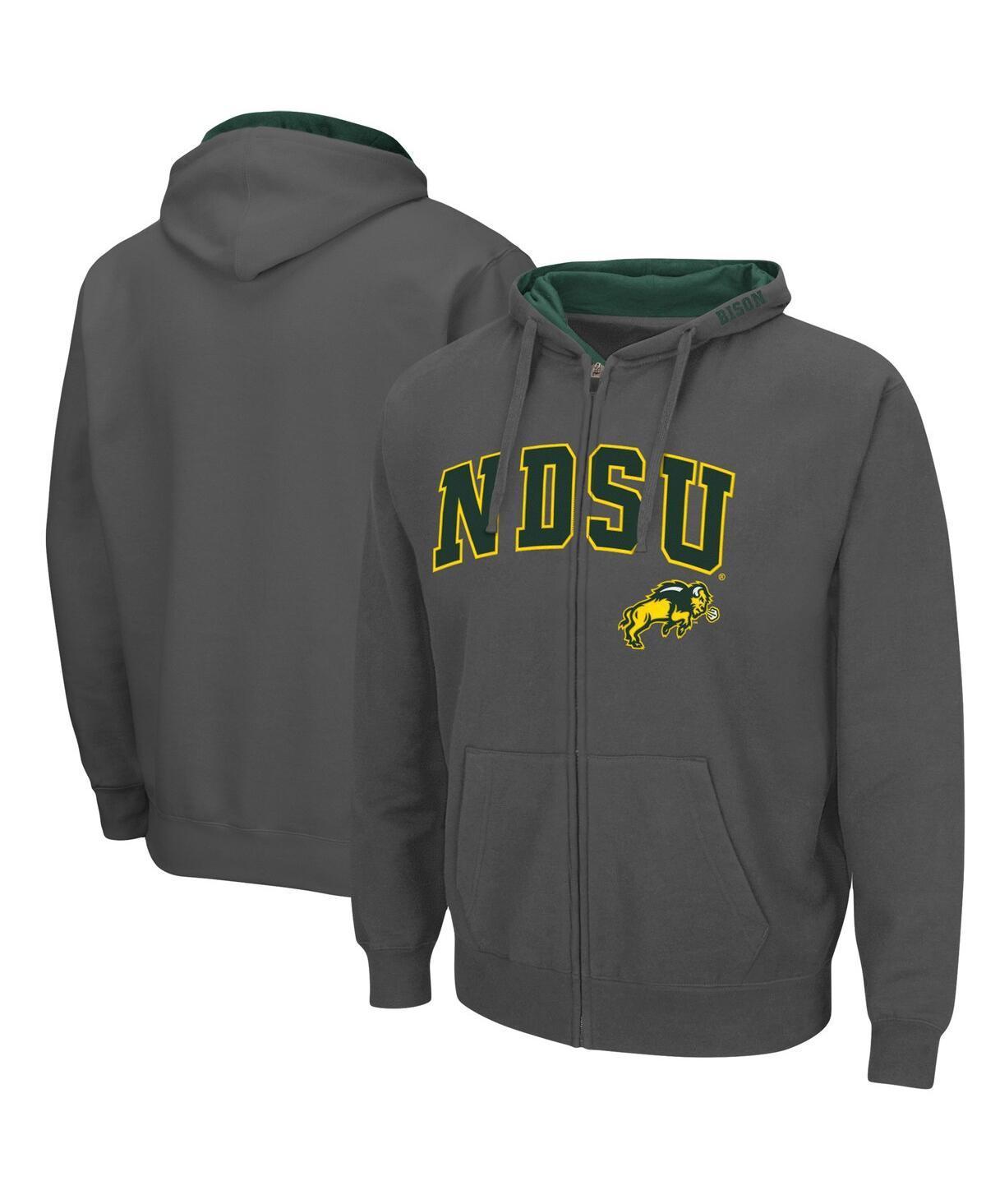 Mens Colosseum Charcoal Iowa Hawkeyes Arch & Logo 3.0 Full-Zip Hoodie Product Image